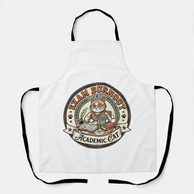 Exam Burnout Academic Cat Exam Burnout Academic Ca Apron (Front)