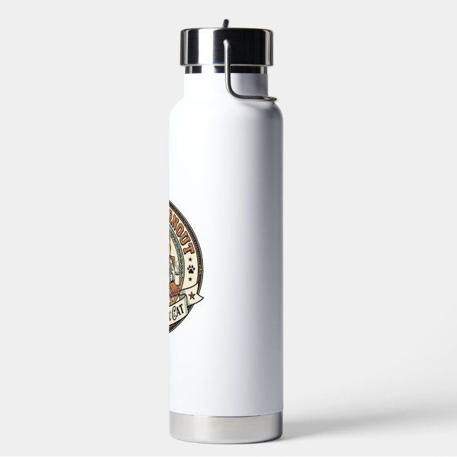 Exam Burnout Academic Cat Exam Burnout Academic Ca Water Bottle (Left)