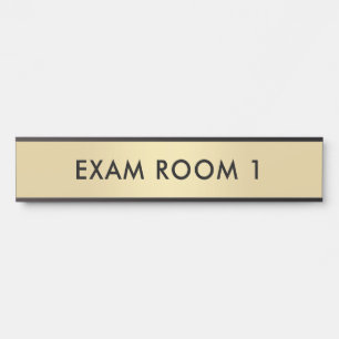 Exam Room Gold Black Customizable Text Template Door Sign