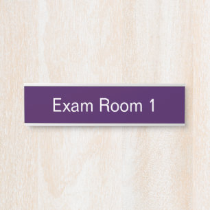 Exam Room Number Dark Purple Text Template Door Sign