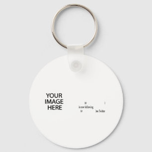Example following on Twitter Add Image & Text Key Ring