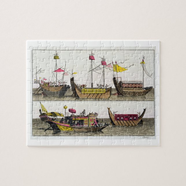 Examples of Chinese ships, illustration from 'Le C Jigsaw Puzzle (Horizontal)
