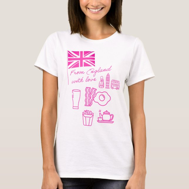 EXANGLIA (Pink) Basic T-Shirt (Front)