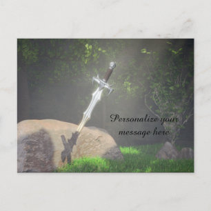 Excaliber Sword Fantasy Personalised Postcard
