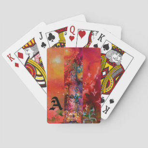 EXCALIBUR Arthurian Legends Fantasy Monogram Red Playing Cards