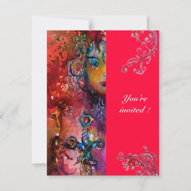 EXCALIBUR , bright red Invitation (Front)