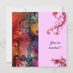 EXCALIBUR , bright red ,pink Invitation
