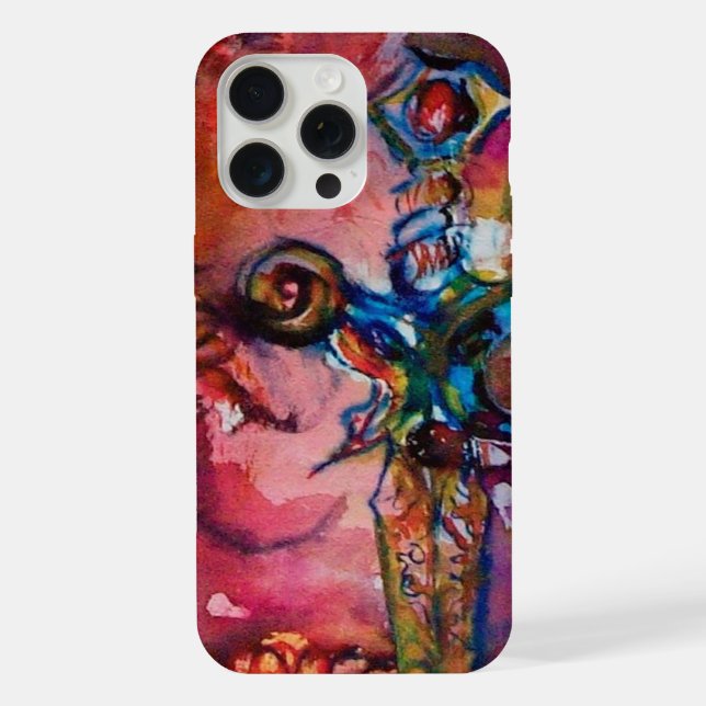 EXCALIBUR MAGIC SWORD Fuchsia Red Fantasy iPhone Case (Back)