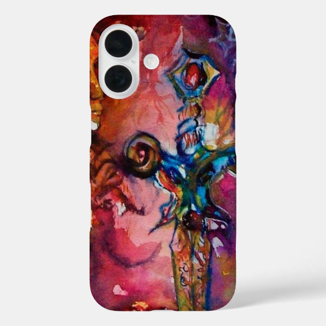EXCALIBUR /MAGIC SWORD Fuchsia Red Pink Fantasy Case-Mate iPhone Case (Back)