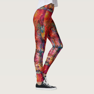 EXCALIBUR, Magic Sword Red Purple Black Fantasy Leggings