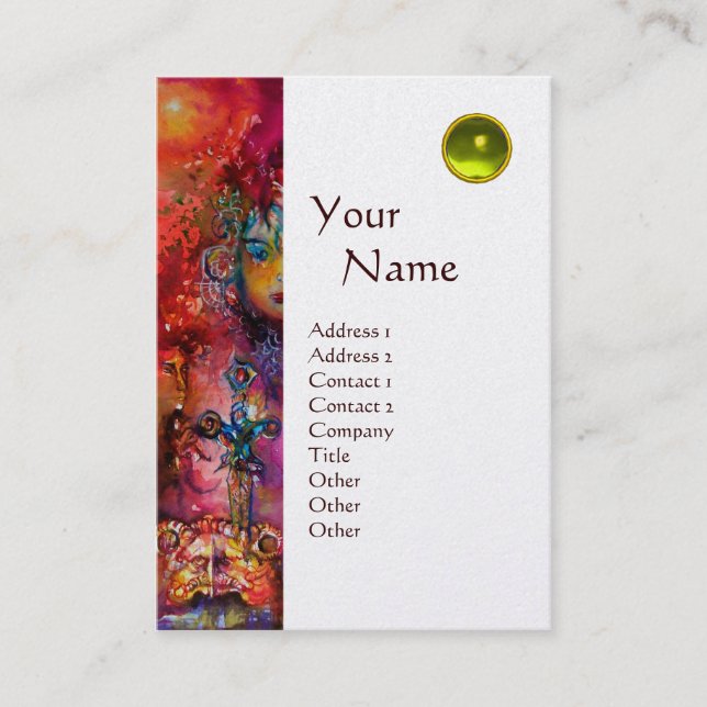 EXCALIBUR MONOGRAM metallic pearl Business Card (Front)