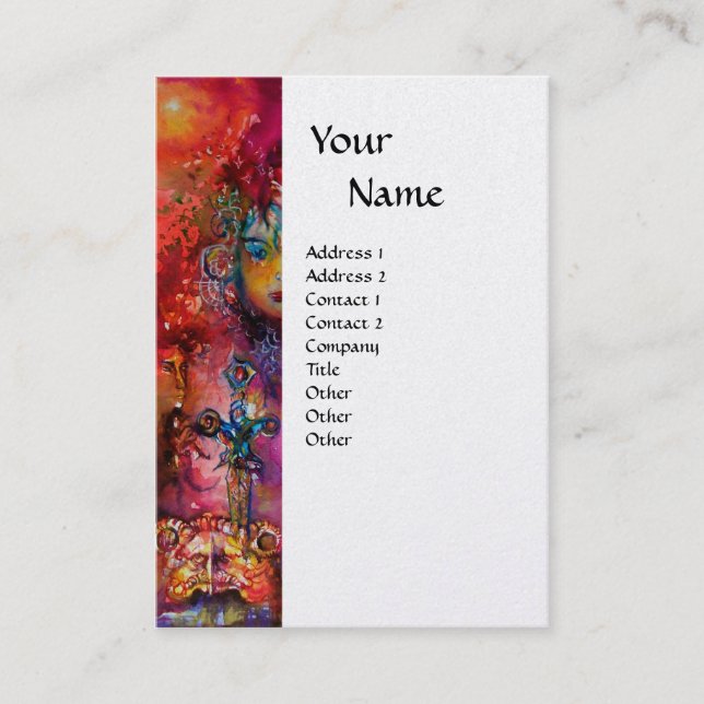 EXCALIBUR  MONOGRAM platinum metallic Business Card (Front)