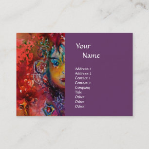 EXCALIBUR monogram purple fuchsia red blue pink Business Card