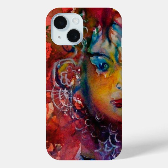 EXCALIBUR,QUEEN OF MAGIC SWORD Fantasy Red Yellow Case-Mate iPhone Case (Back)