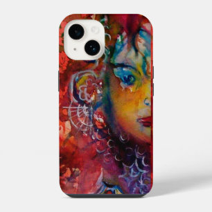 EXCALIBUR,QUEEN OF MAGIC SWORD Fantasy Red Yellow iPhone 14 Case