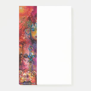 EXCALIBUR,QUEEN OF MAGIC SWORD Fantasy Red Yellow Post-it Notes