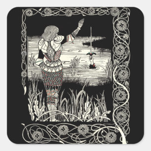 Excalibur Rising from the Lake Square Sticker
