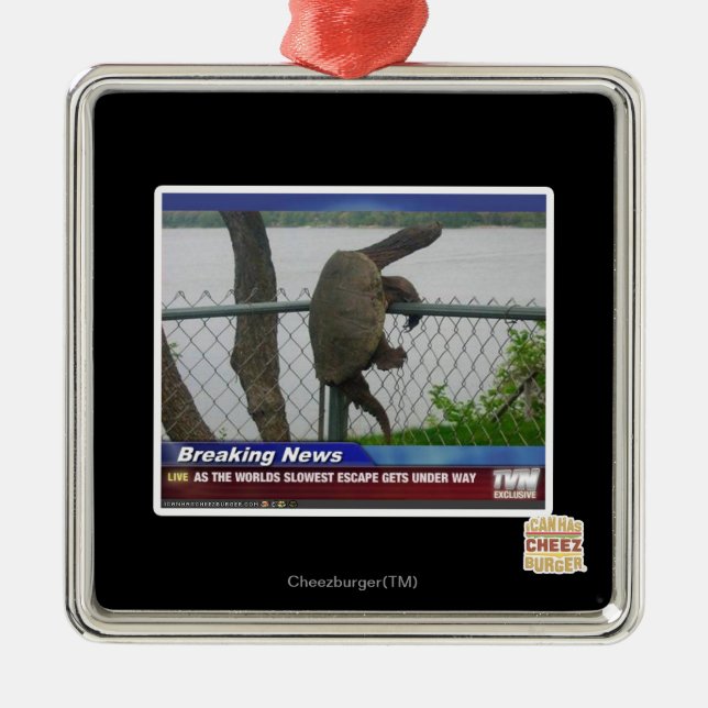 Excaping Turtle Metal Tree Decoration (Front)