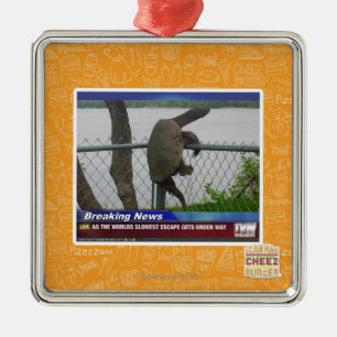 Excaping Turtle Metal Tree Decoration