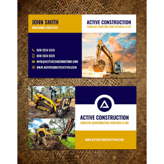 Excavating, Forestry mulching, land clearing Busin Business Card