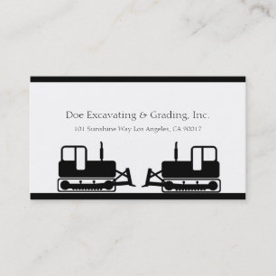 Excavating Grading Contractor Excavator Grader W/W Business Card