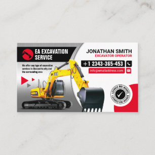 Excavating, Land clearing, Construction, bulldozer Business Card