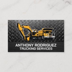 Excavating Vehicles   Steel Business Card