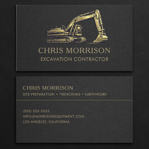 Excavation Contractor Excavator Professional Business Card