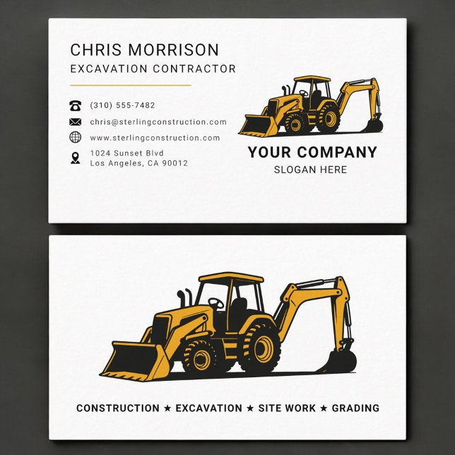 Excavation Contractor Professional Business Card (Creator Uploaded)