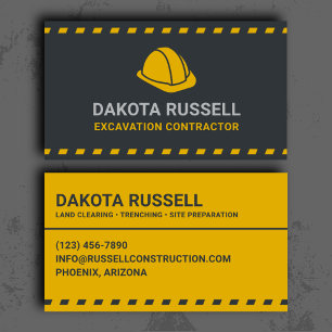 Excavation Contractor Professional Business Card