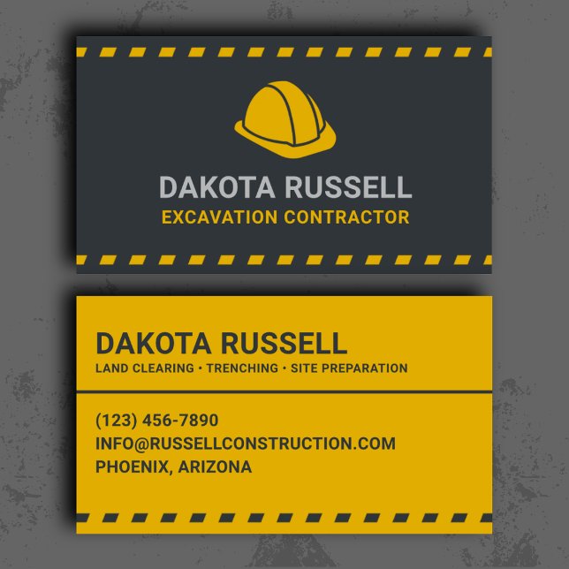 Excavation Contractor Professional Business Card (Creator Uploaded)