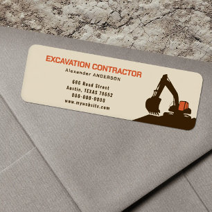 Excavation Contractor Return Address Label