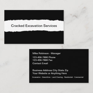 Excavation Demolition Land Clearing Business Card