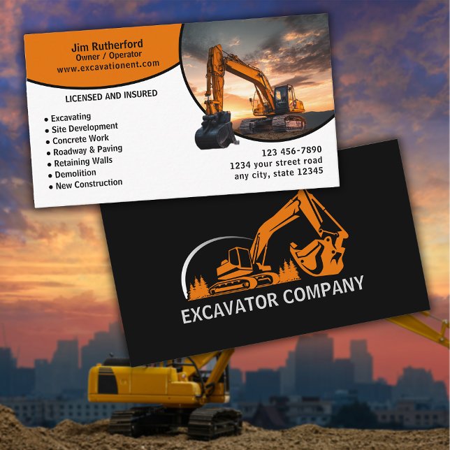 Excavation Services Business Business Card (Creator Uploaded)