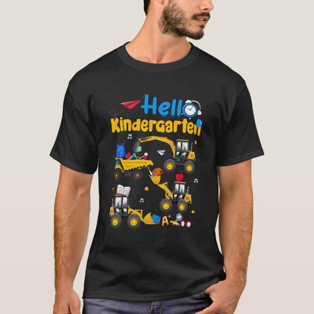 Excavato Hello Kindergarten T-Shirt Back To School (Front)