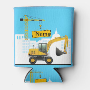Excavator add Name Personalise Can Cooler