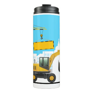 Excavator    add Name Personalise Thermal Tumbler