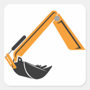 Excavator Arm Square Sticker