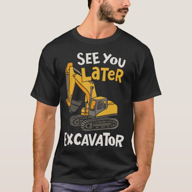 Excavator Construction Birthday T-Shirt (Front)
