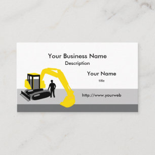 Excavator Construction Business Card