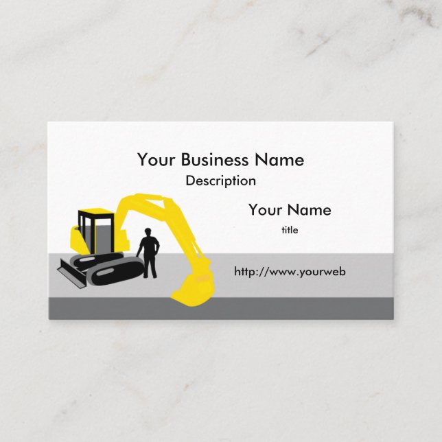 Excavator Construction Business Card (Front)