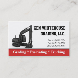 Excavator Construction Business Card
