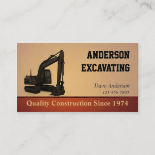 Excavator Construction Business Card