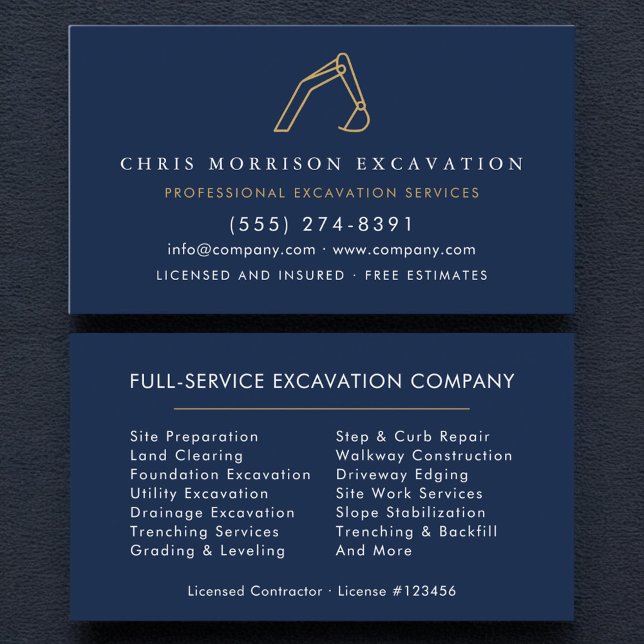 Excavator Construction Contractor Business Card (Creator Uploaded)