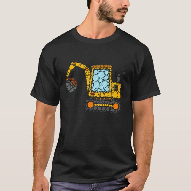 Excavator Construction Digger Happy Dot Day Shirts (Front)
