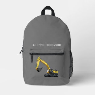Excavator Construction Equipment Name  Printed Backpack