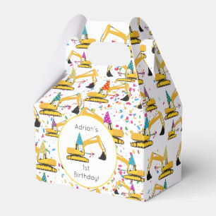 Excavator Construction Truck Birthday Party Favour Box