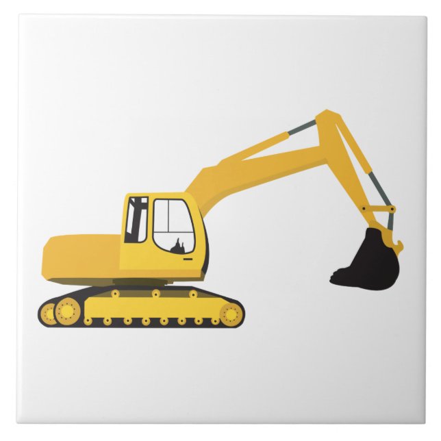 Excavator Construction Truck Kids Tile (Front)