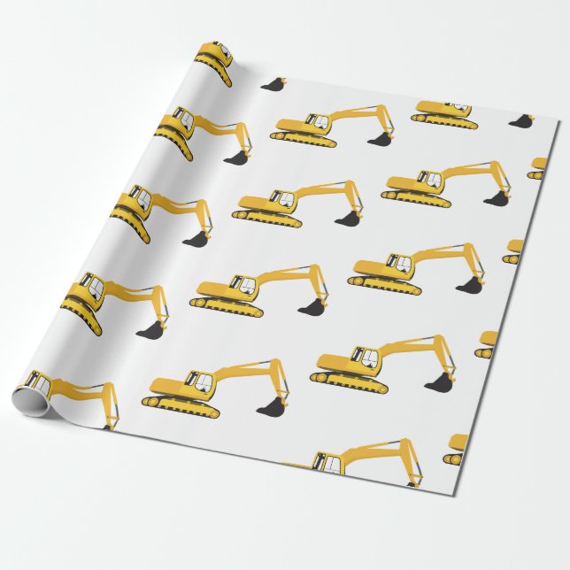 Excavator Construction Truck Wrapping Paper (Unrolled)