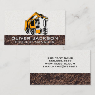 Excavator Construction Vehicle Drilling Business Card